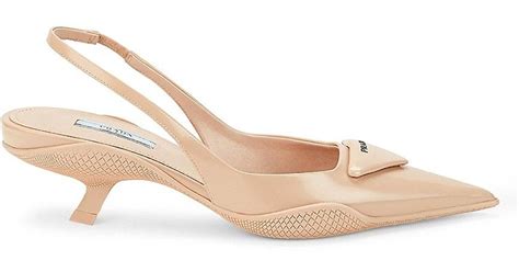 prada pointed toe slingback pumps|prada slingback kitten heel pumps.